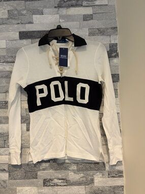 Polo Ralph Lauren Limited Edition women's jersey lace up top new with tags xs